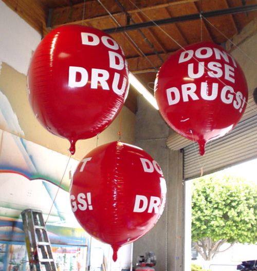 Helium Balloons anti drugs spheres